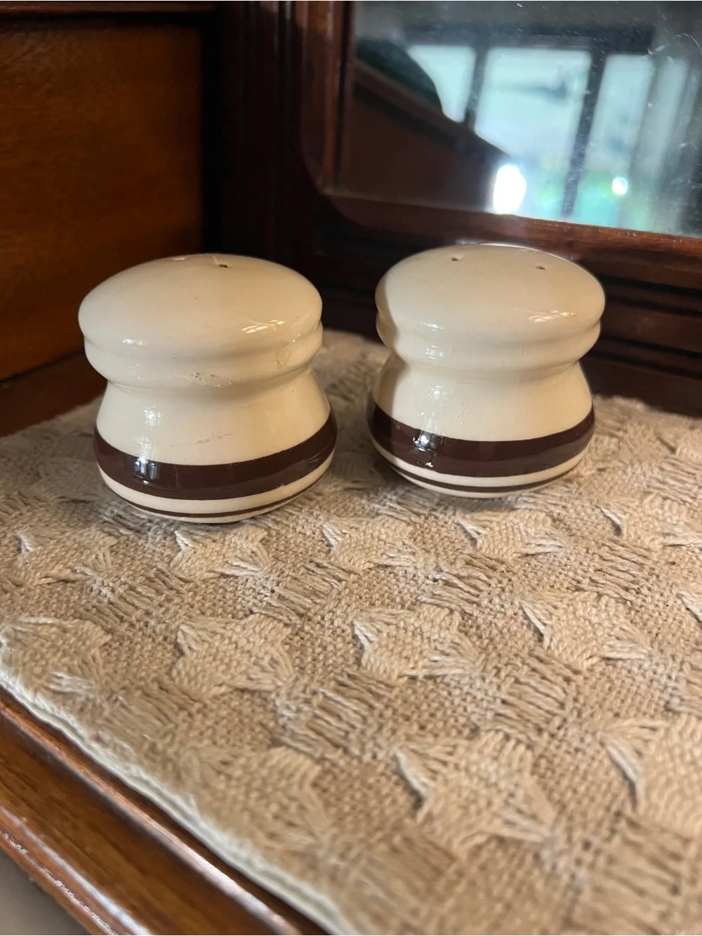 MCCOY Vintage MCM Stoneware Tabletop Set Butter Dish Salt & Pepper Sugar Bowl